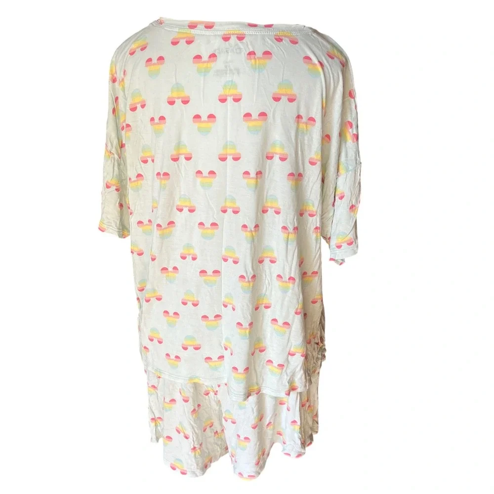 Disney‎ Mickey Mouse Rainbow Pajama Set Womens L/G Top & Shorts Sleepwear - Picture 4 of 9